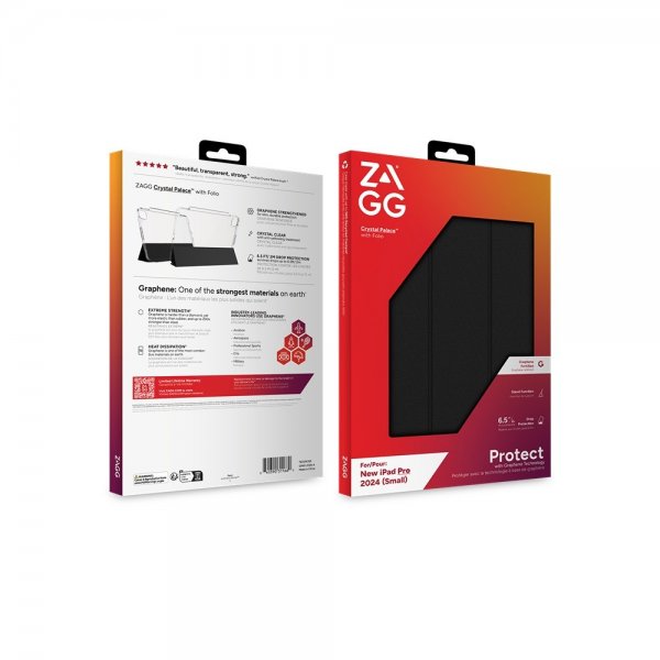 Zagg iPad Pro 11 (M4/M5) Etui Crystal Palace Folio Svart Transparent