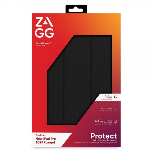 Zagg iPad Pro 13 (M4/M5) Etui Crystal Palace Folio Svart Transparent
