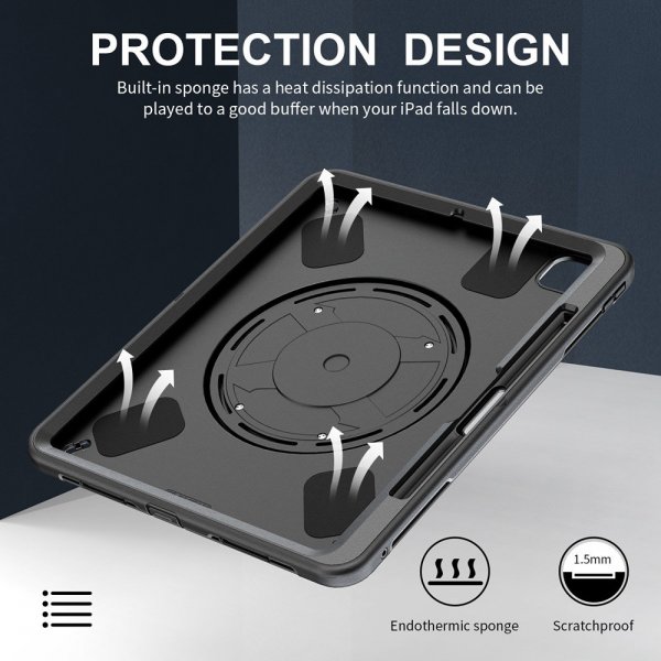 4smarts iPad Pro 13 (M4/M5) Deksel Rugged Etui Grip Svart