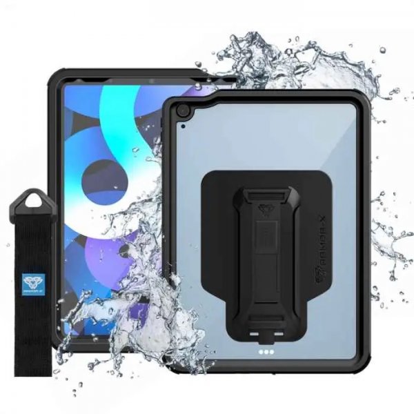 Armor-X iPad Air 10.9 (gen 4/5) Deksel Waterproof case Svart Transparent
