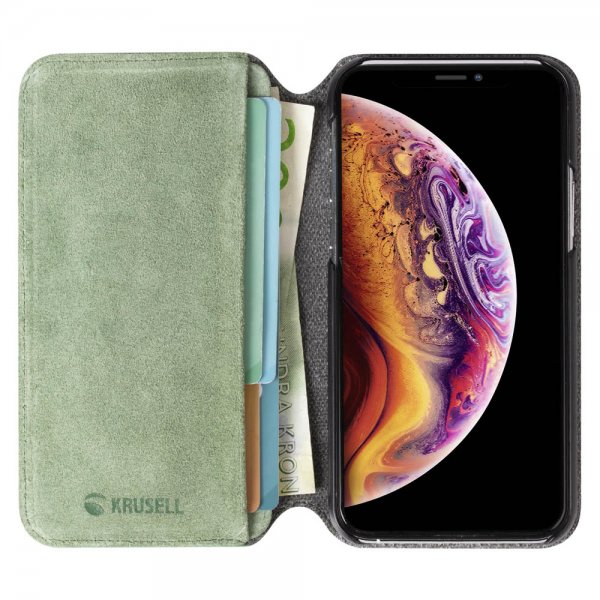 Krusell iPhone 11 Etui Broby PhoneWallet Olive