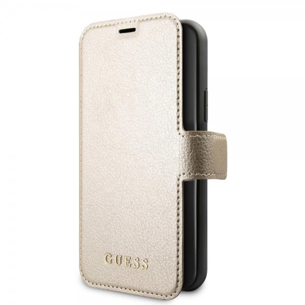 Guess iPhone 11 Etui Skinntekstur Gull