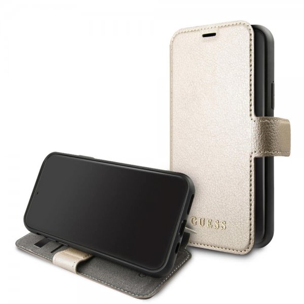 Guess iPhone 11 Etui Skinntekstur Gull
