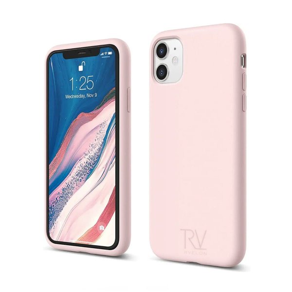Rvelon iPhone 11 Deksel Silikon Sandrosa