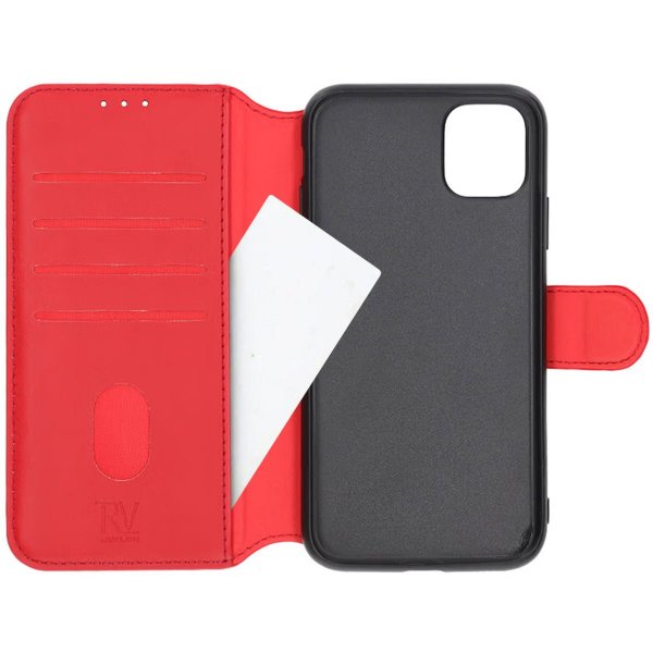 Rvelon iPhone 11 Etui Utbrettbar Kortlomme Rød