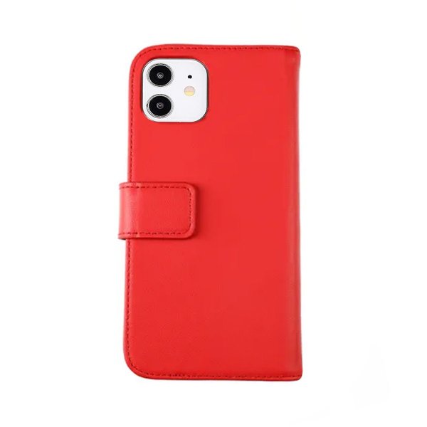 Rvelon iPhone 11 Etui Ekte Skinn Rød