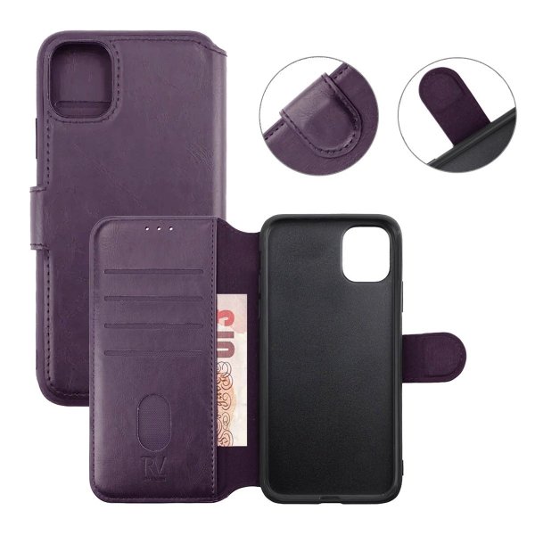 Rvelon iPhone 11 Etui 4 Kortlomme Lilla