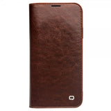 Qialino iPhone 11 Pro Max Etui Ekte Skinn Kortlomme Brun