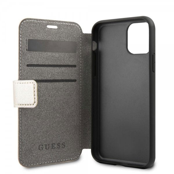 Guess iPhone 11 Pro Max Etui Skinntekstur Gull