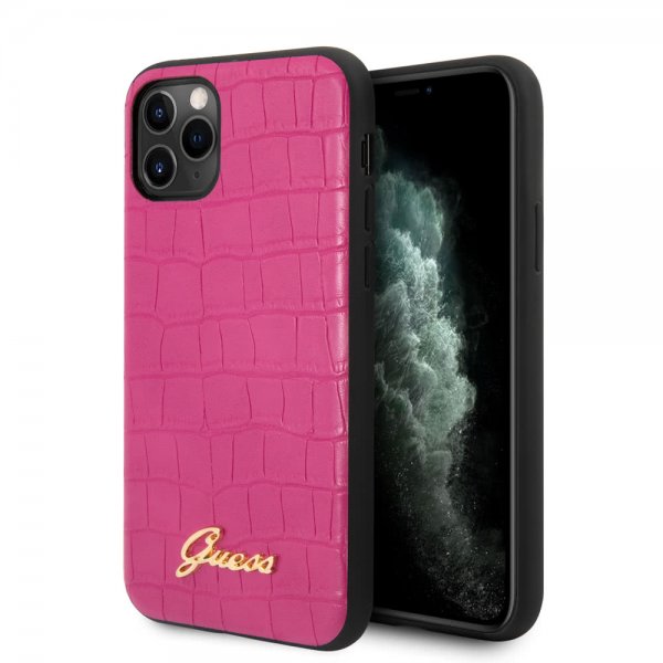 Guess iPhone 11 Pro Max Deksel Croco Rosa