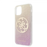 Guess iPhone 11 Pro Max Deksel Glitter Circle Rosegull