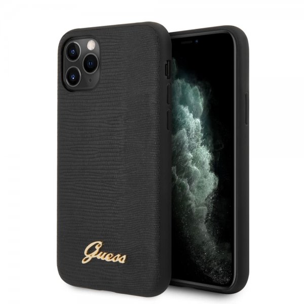 Guess iPhone 11 Pro Max Deksel Lizard Svart