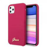 Guess iPhone 11 Pro Max Deksel Silikoni Cover Vintage Rød