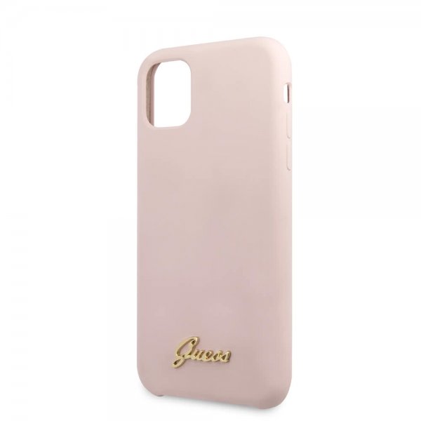 Guess iPhone 11 Pro Max Deksel Silikoni Cover Vintage Rosa