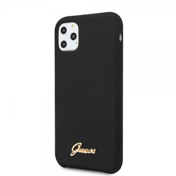 Guess iPhone 11 Pro Max Deksel Silikoni Cover Vintage Svart