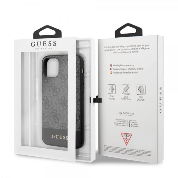 Guess iPhone 11 Pro Max Deksel Stripe Cover Grå