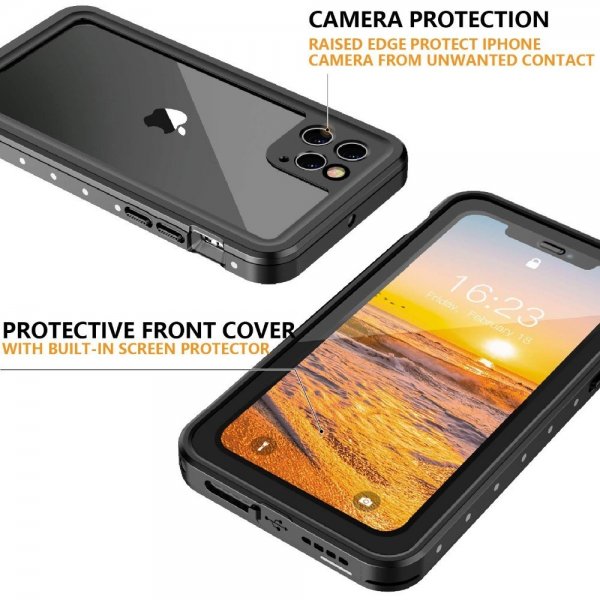 Redpepper iPhone 11 Pro Max Deksel Vanntett IP68 Svart