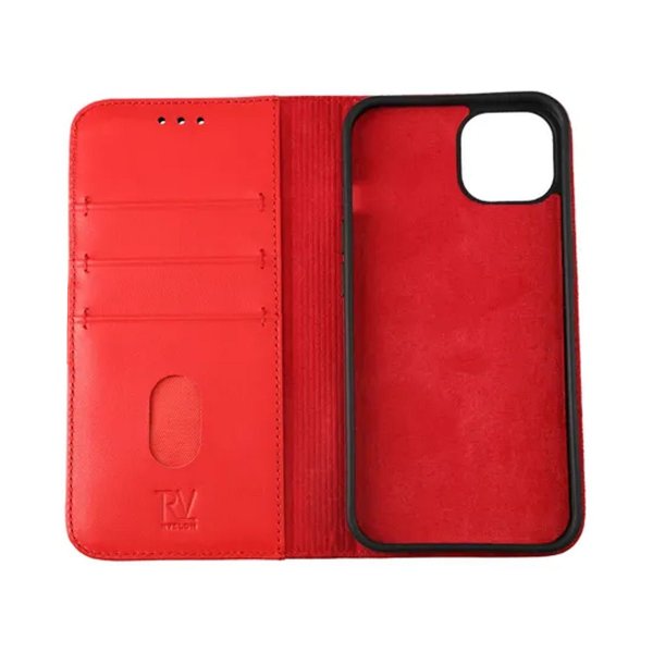 Rvelon iPhone 11 Pro Etui Ekte Skinn Rød