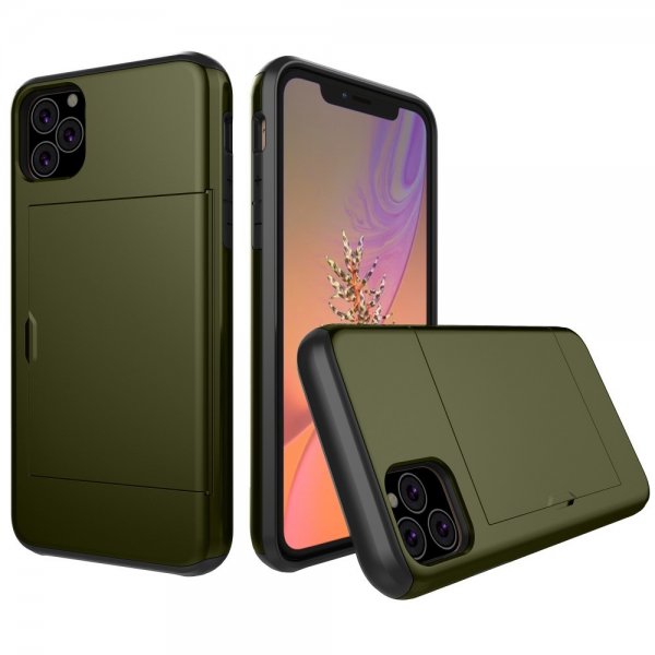 iPhone 11 Pro Deksel Card Slide Grønn