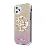 Guess iPhone 11 Pro Deksel Glitter Circle Rosegull