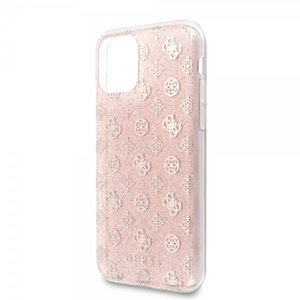 Guess iPhone 11 Pro Deksel Glitter Hearts Rosa