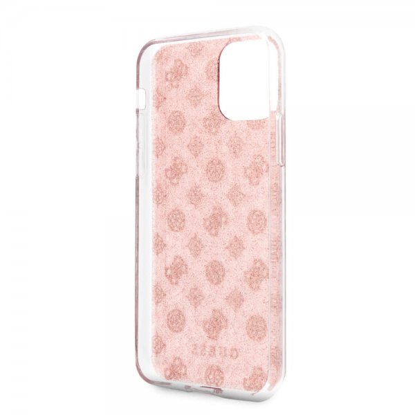 Guess iPhone 11 Pro Deksel Glitter Hearts Rosa