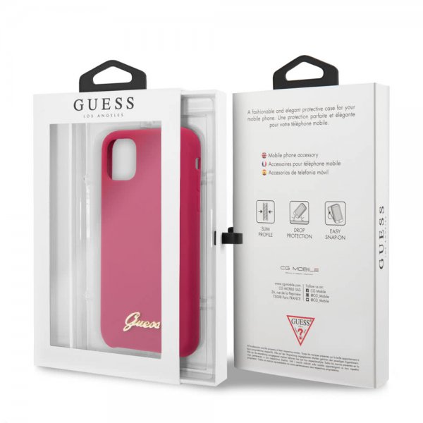 Guess iPhone 11 Pro Deksel Silikoni Cover Vintage Rød