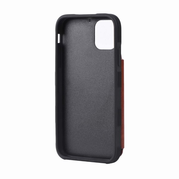 iPhone 11 Pro Deksel Utbrettbar Kortlomme Brun