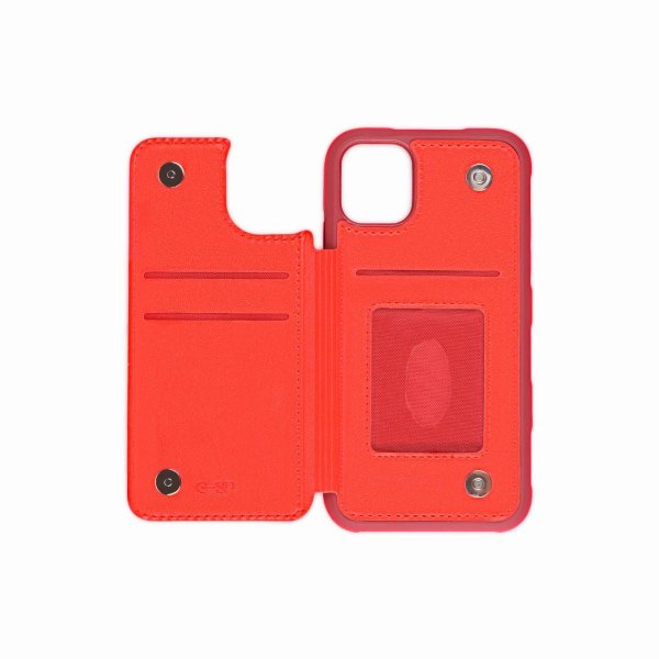 iPhone 11 Pro Deksel Utbrettbar Kortlomme Rød
