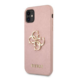 Guess iPhone 11 Deksel 4G Logo Saffiano Rosa