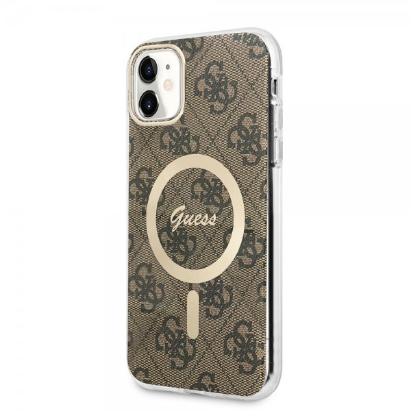 Guess iPhone 11 Deksel 4G Pattern MagSafe Brun