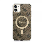 Guess iPhone 11 Deksel 4G Pattern MagSafe Brun