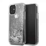 Guess iPhone 11 Deksel Glitter Hearts Sølv