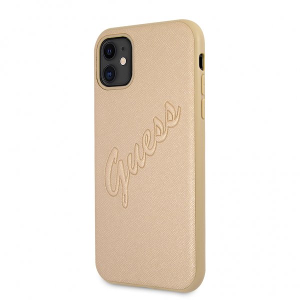 Guess iPhone 11 Deksel Saffiano Vintage Script Gull