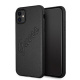Guess iPhone 11 Deksel Saffiano Vintage Script Svart
