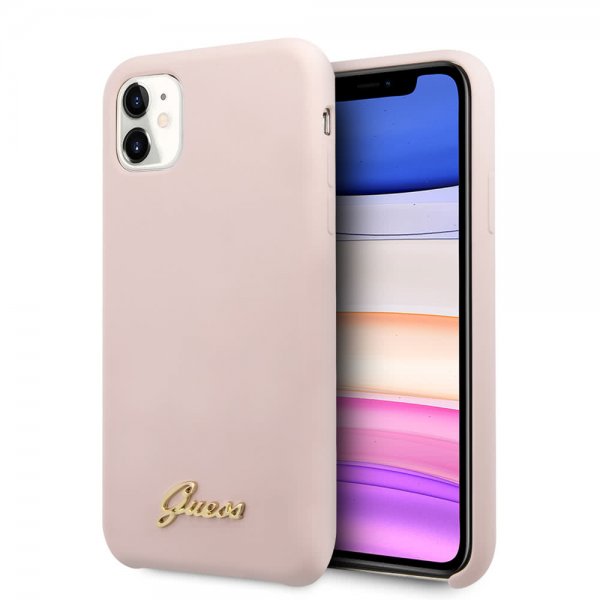 Guess iPhone 11 Deksel Silikoni Cover Vintage Rosa