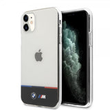 BMW iPhone 11 Deksel Tricolor Stripe Transparent