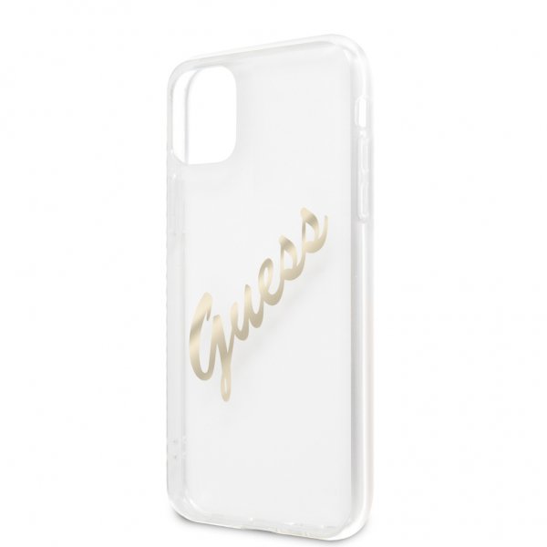 Guess iPhone 11 Deksel Vintage Script Gull Klar