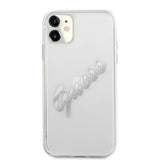Guess iPhone 11 Deksel Vintage Script Sølv Klar