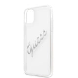 Guess iPhone 11 Deksel Vintage Script Sølv Klar