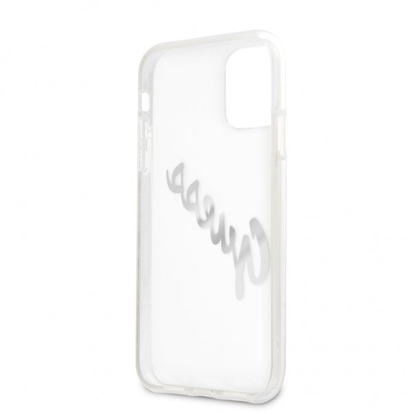 Guess iPhone 11 Deksel Vintage Script Sølv Klar