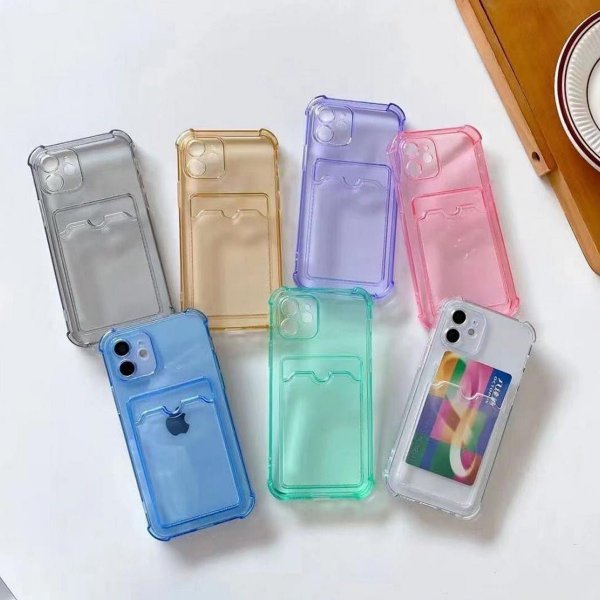 iPhone 11 Deksel Kortholder Støtsikker Transparent