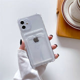 iPhone 11 Deksel Kortholder Støtsikker Transparent