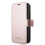 Guess iPhone 12 Mini Etui Skinntekstur Rosa