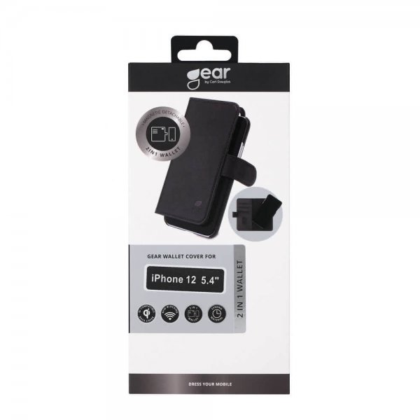Gear iPhone 12 Mini Etui Löstagbart Deksel Svart