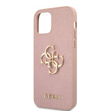 Guess iPhone 12/iPhone 12 Pro Deksel 4G Logo Saffiano Rosa