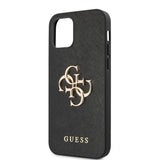 Guess iPhone 12/iPhone 12 Pro Deksel 4G Logo Saffiano Svart