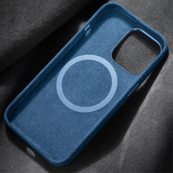 iPhone 12/iPhone 12 Pro Deksel Alcantara MagSafe Blå