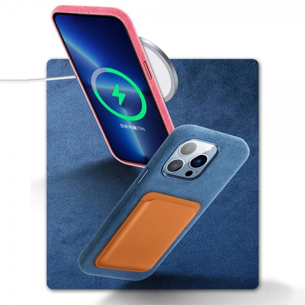 iPhone 12/iPhone 12 Pro Deksel Alcantara MagSafe Grå