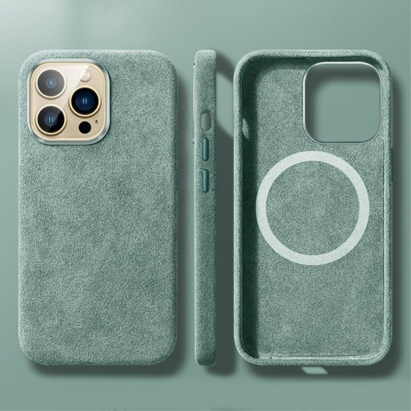 iPhone 12/iPhone 12 Pro Deksel Alcantara MagSafe Grønn